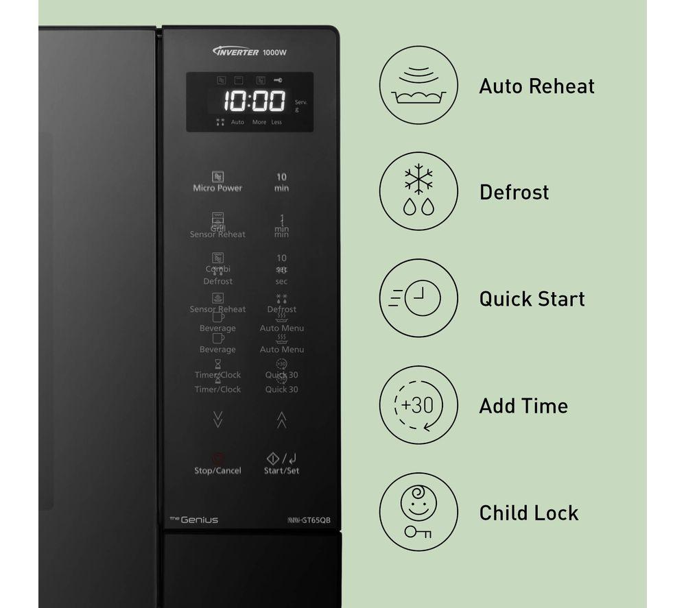 PANASONIC NN-ST65QBBPQ Microondas compacto individual - Negro