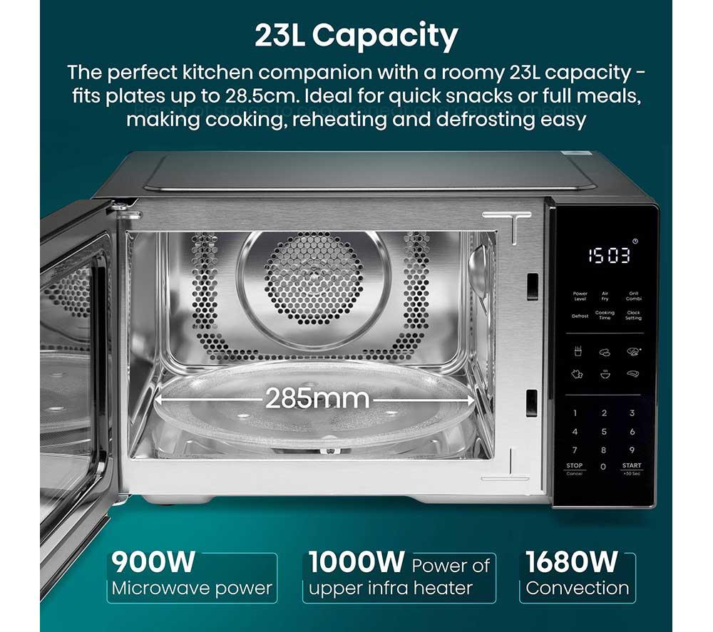 HISENSE H23MOBS5HCUK 4-in-1 Compact Air Fryer Microwave with Grill - Black