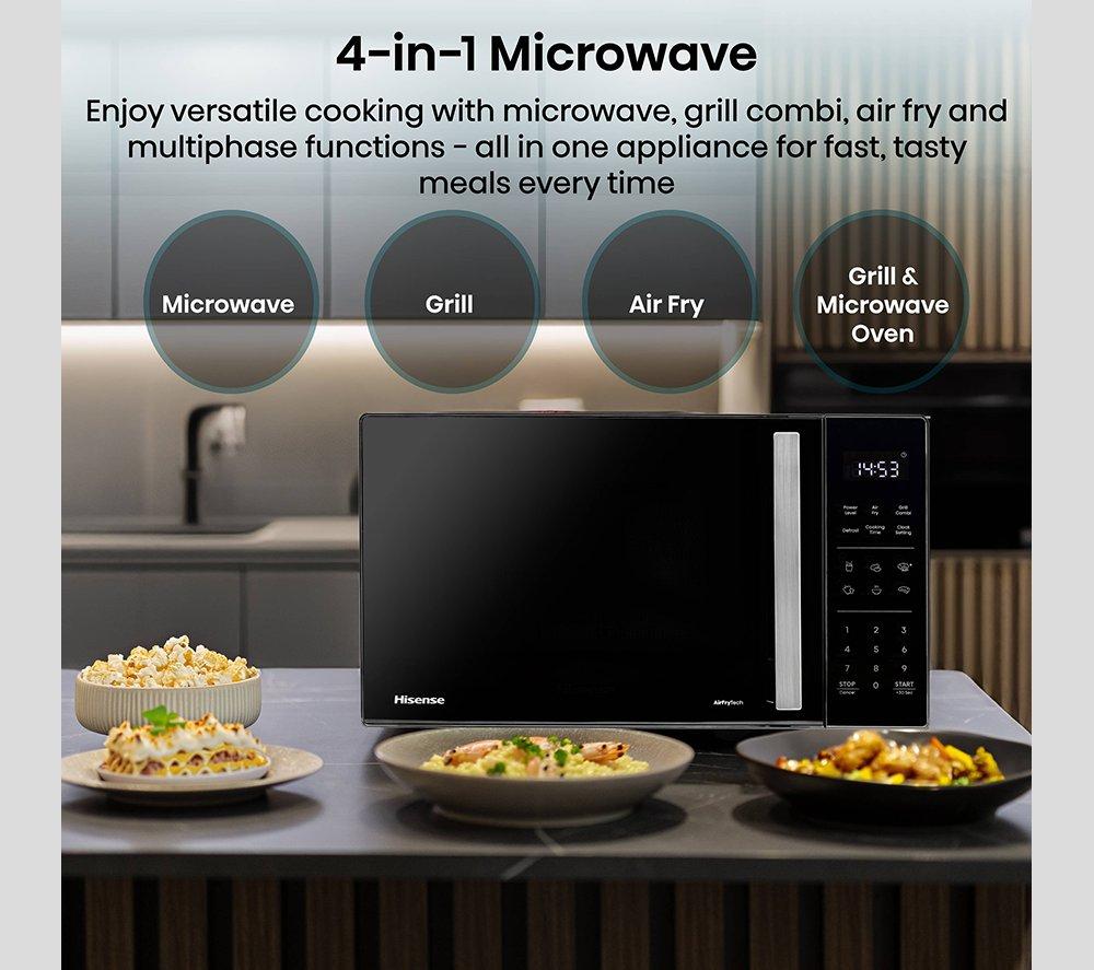 HISENSE H23MOBS5HCUK 4-in-1 Compact Air Fryer Microwave with Grill - Black