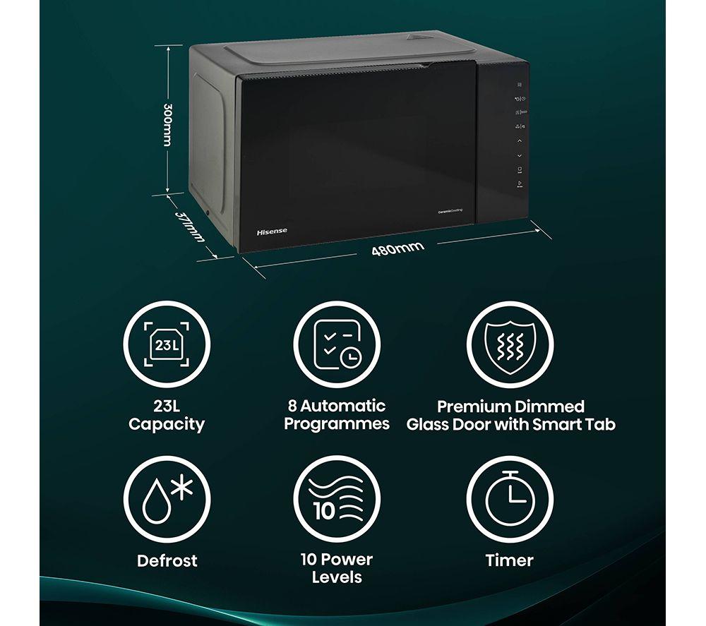 HISENSE H23MOBS5H4UK Kompakte Solo-Mikrowelle – Schwarz