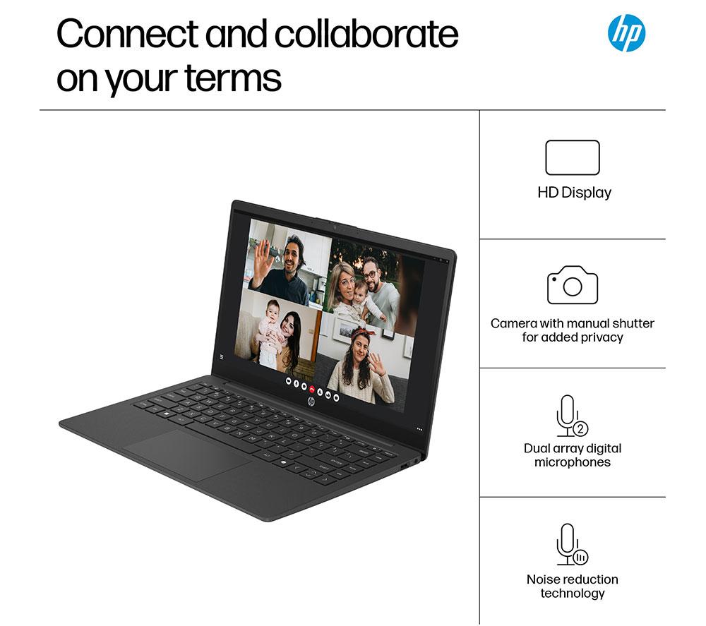HP 14-ep2501sa 14" Laptop - Intel® N150, 128 GB UFS, Jet Black