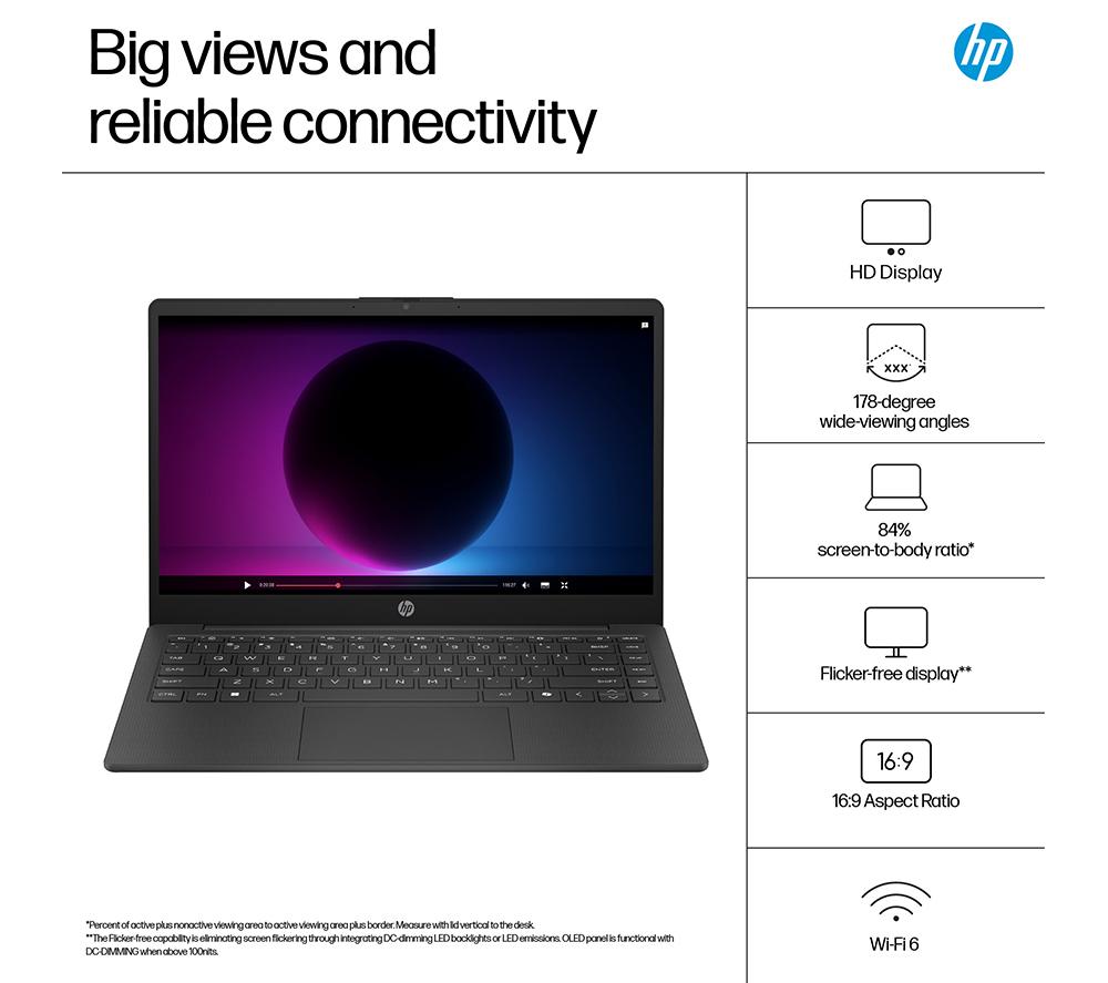 HP 14-ep2500sa 14" Laptop - Intel® N150, 128 GB UFS, Jet Black