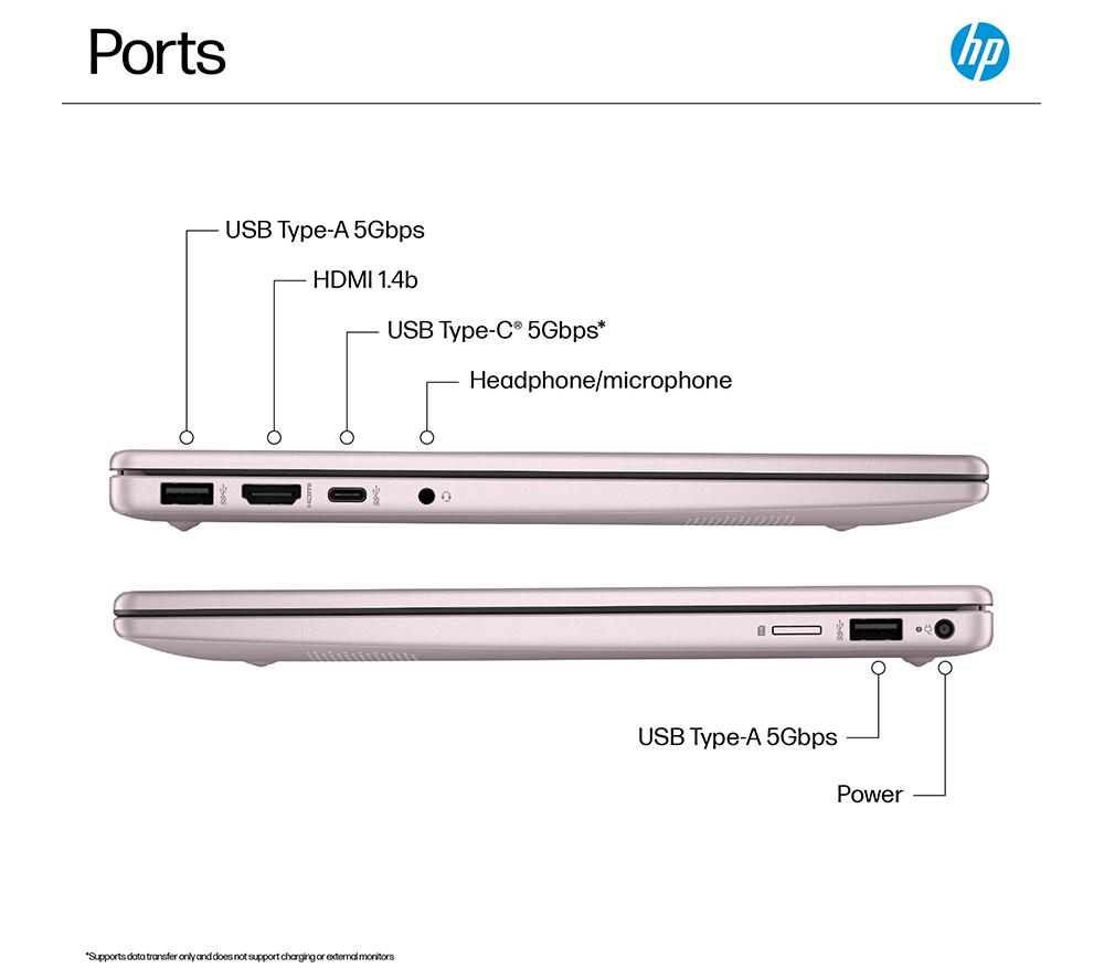 HP 14-ep2500sa 14" Laptop - Intel® N150, 128 GB UFS, Jet Black