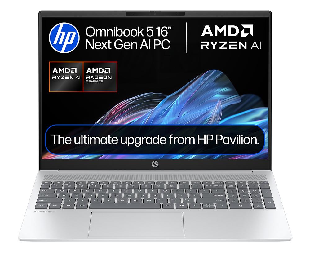 HP OmniBook 5 AI 16" Laptop - AMD Ryzen AI 7, 512 GB SSD, Silver