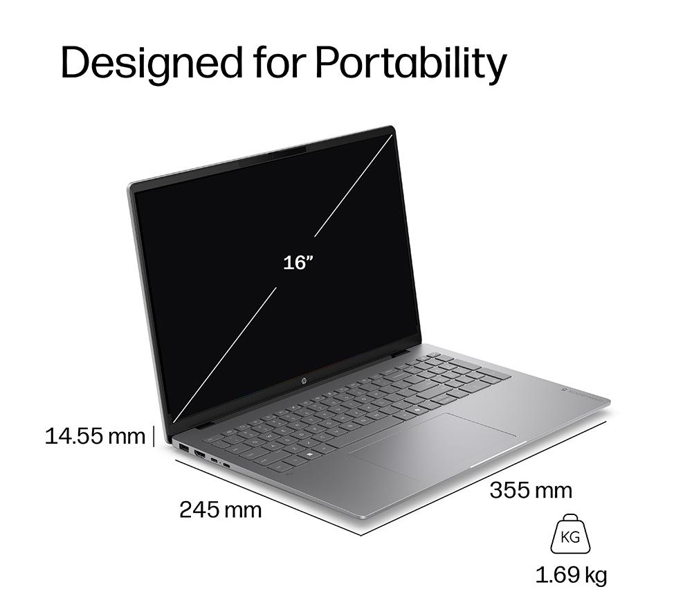 Portátil HP OmniBook 5 AI de 16" - AMD Ryzen AI 7, 512 GB SSD, Plata