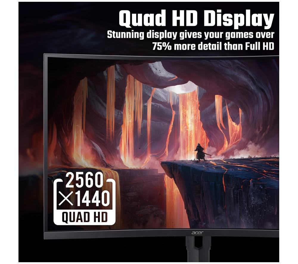 ACER Nitro XZ323QUP1 Quad HD 31.5" Curved VA LCD Gaming Monitor - Black