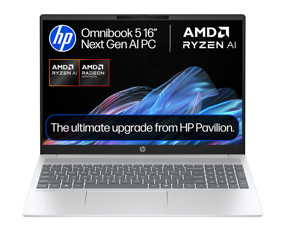 HP OmniBook 5 16" Laptop - AMD Ryzen AI 5, 256 GB SSD, Silver