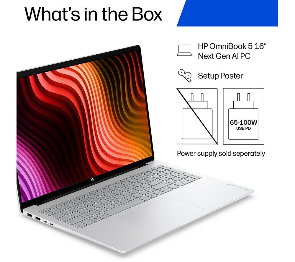 Portátil HP OmniBook 5 de 16" - AMD Ryzen AI 5, 256 GB SSD, Plateado