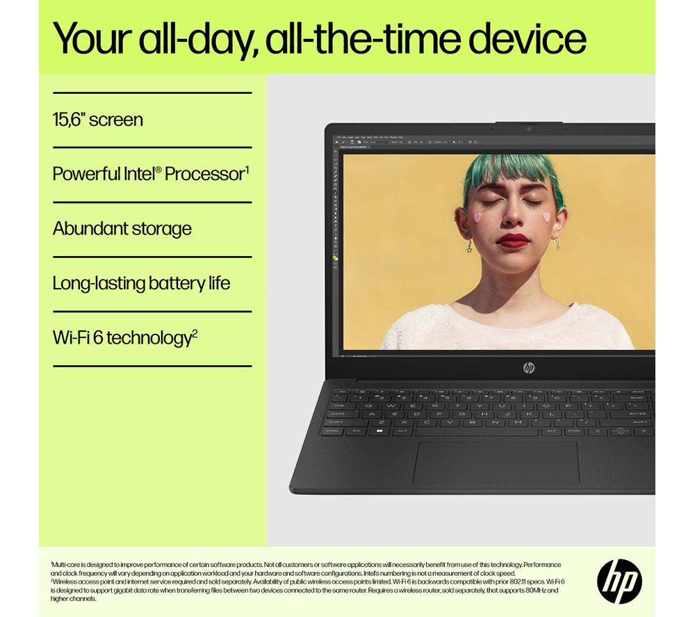 HP 15-fd1504sax 15.6" Laptop - Intel® Core™ 3, 256 GB SSD, Black