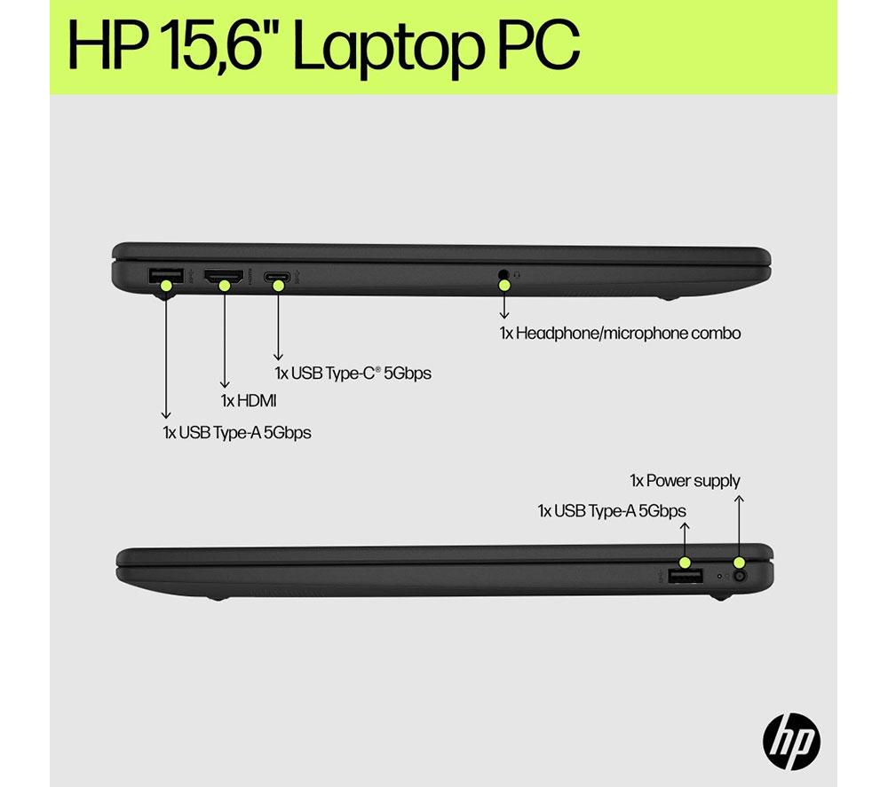 HP 15-fd1504sax 15.6" Laptop - Intel® Core™ 3, 256 GB SSD, Black