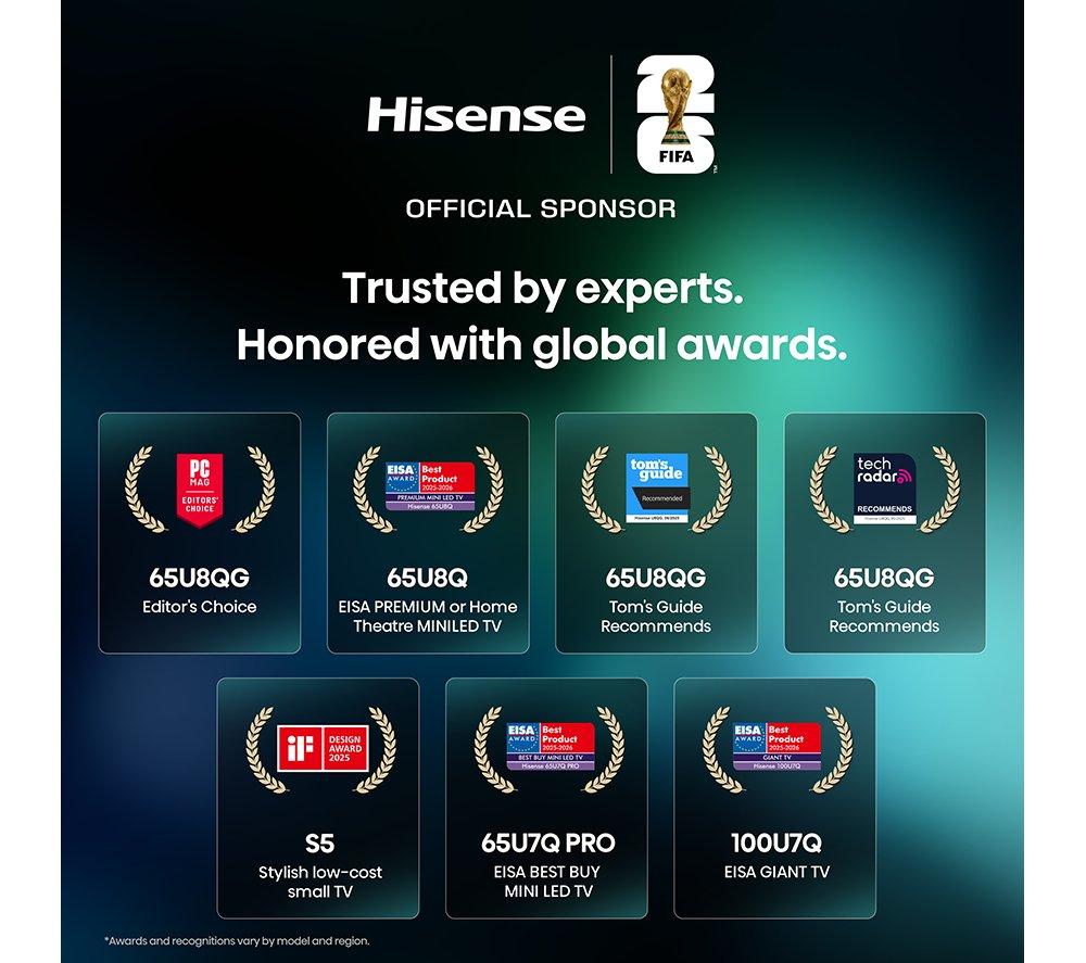 HISENSE A7S 43" QLED 4K Smart AI TV with Freely - 43A7STUK
