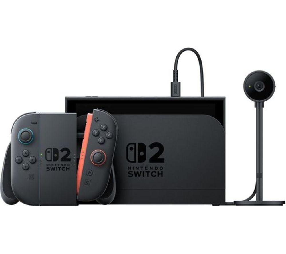 NINTENDO Switch 2, Super Mario Party Jamboree + Jamboree TV, Super Mario Bros Keychain & Switch 2 Camera Bundle