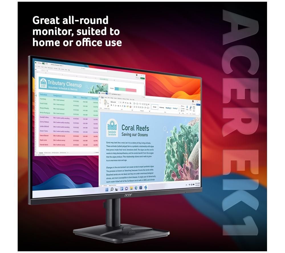 ACER EK241YP0bi Full HD 23.8" VA LCD Monitor - Black