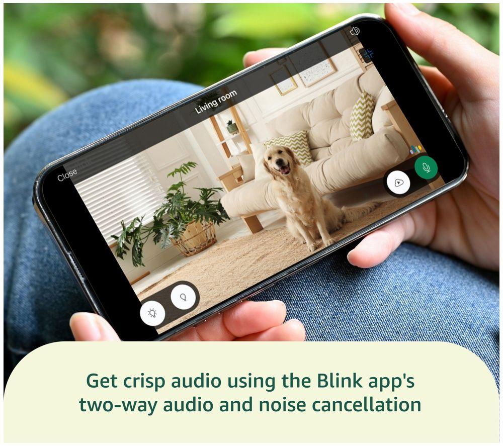 Kit de seguridad para todo el hogar BLINK Plus con sistema de videoportero, Mini 2K+ y paquete de 4 cámaras de seguridad para exteriores
