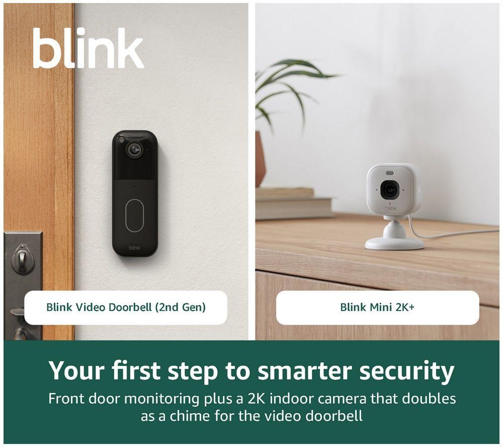 BLINK Home Security Starter Kit mit Video-Türklingel-System & Mini 2K+ Sicherheitskamera-Bundle