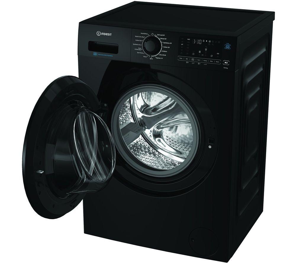 INDESIT Steam Push&Go IDP 9646B UK 9 kg Washer Dryer - Black