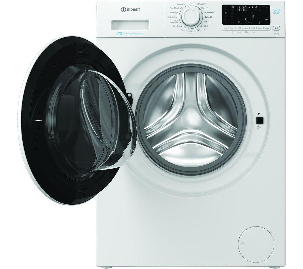 INDESIT Steam Push&Go IDP 9646 UK 9 kg Washer Dryer - White