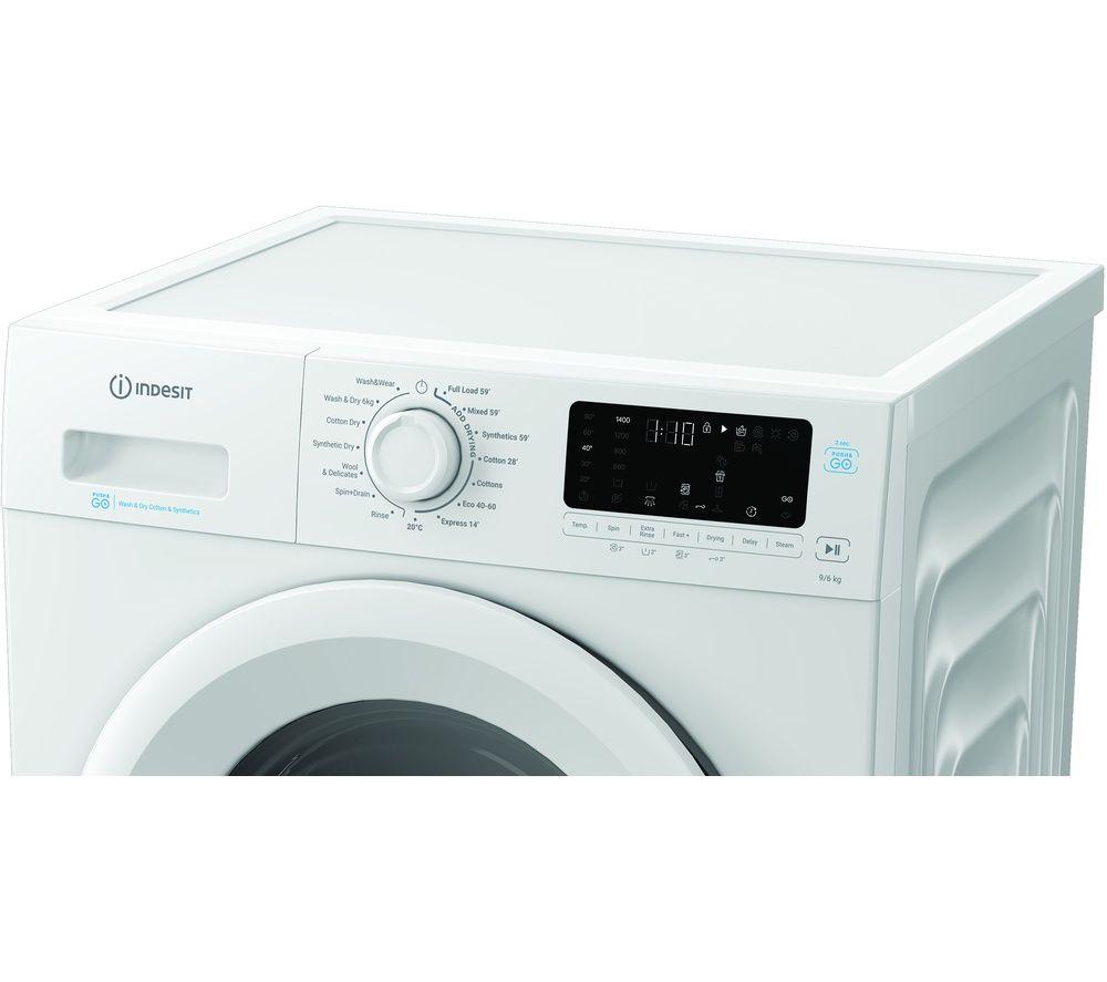 INDESIT Steam Push&Go IDP 9646 UK 9 kg Washer Dryer - White