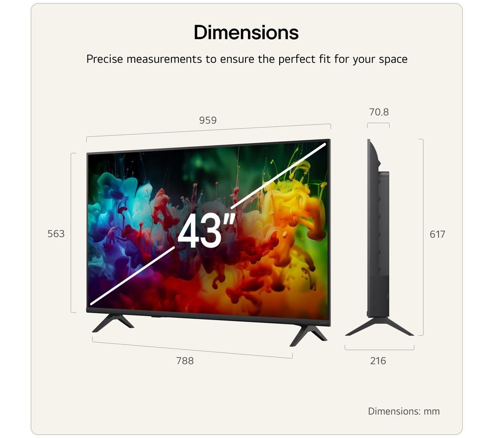 LG QNED72 43" QNED AI 4K HDR Smart TV 2026 - 43QNED72B6B
