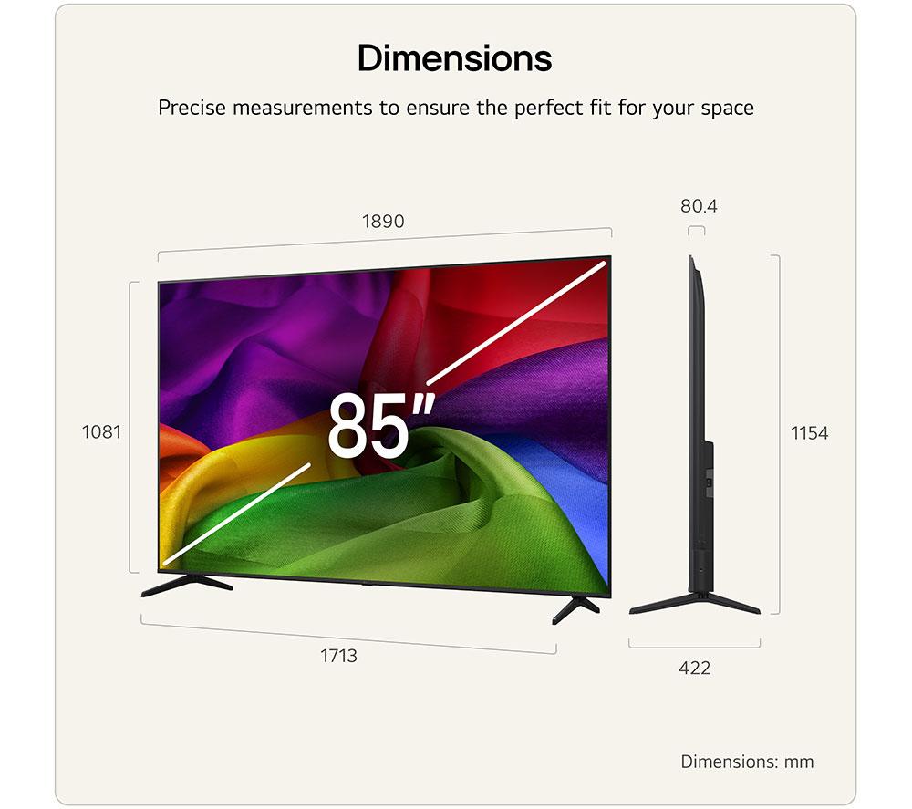 LG NU80 TV LED 4K HDR Smart de 85" 2026 - 85NU800B6LA