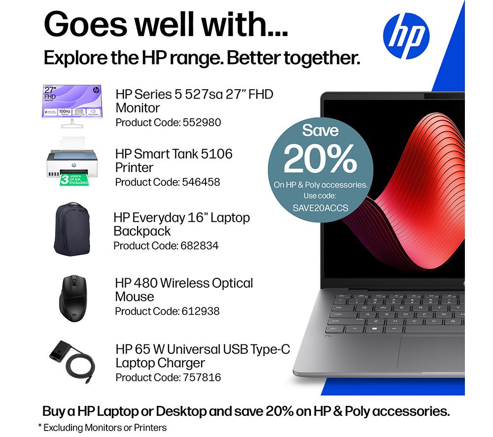 HP OmniBook 5 NGAI 14" Laptop - Intel® Core™ Ultra 5, 512 GB SSD, Silver