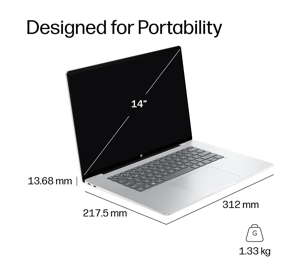 HP OmniBook 5 NGAI 14" Laptop - Intel® Core™ Ultra 5, 512 GB SSD, Silver