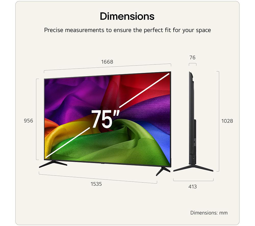 LG NU80 75" LED 4K HDR Smart TV 2026 - 75NU800B6LA