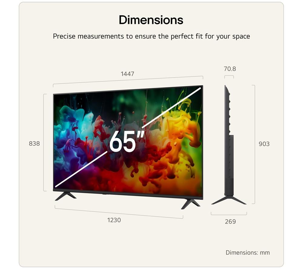 LG QNED72 65" QNED AI 4K HDR Smart TV 2026 - 65QNED72B6B