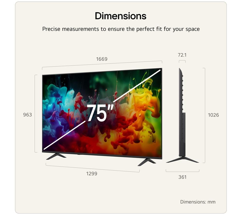 LG QNED72 75" QNED AI 4K HDR Smart TV 2026 - 75QNED72B6A