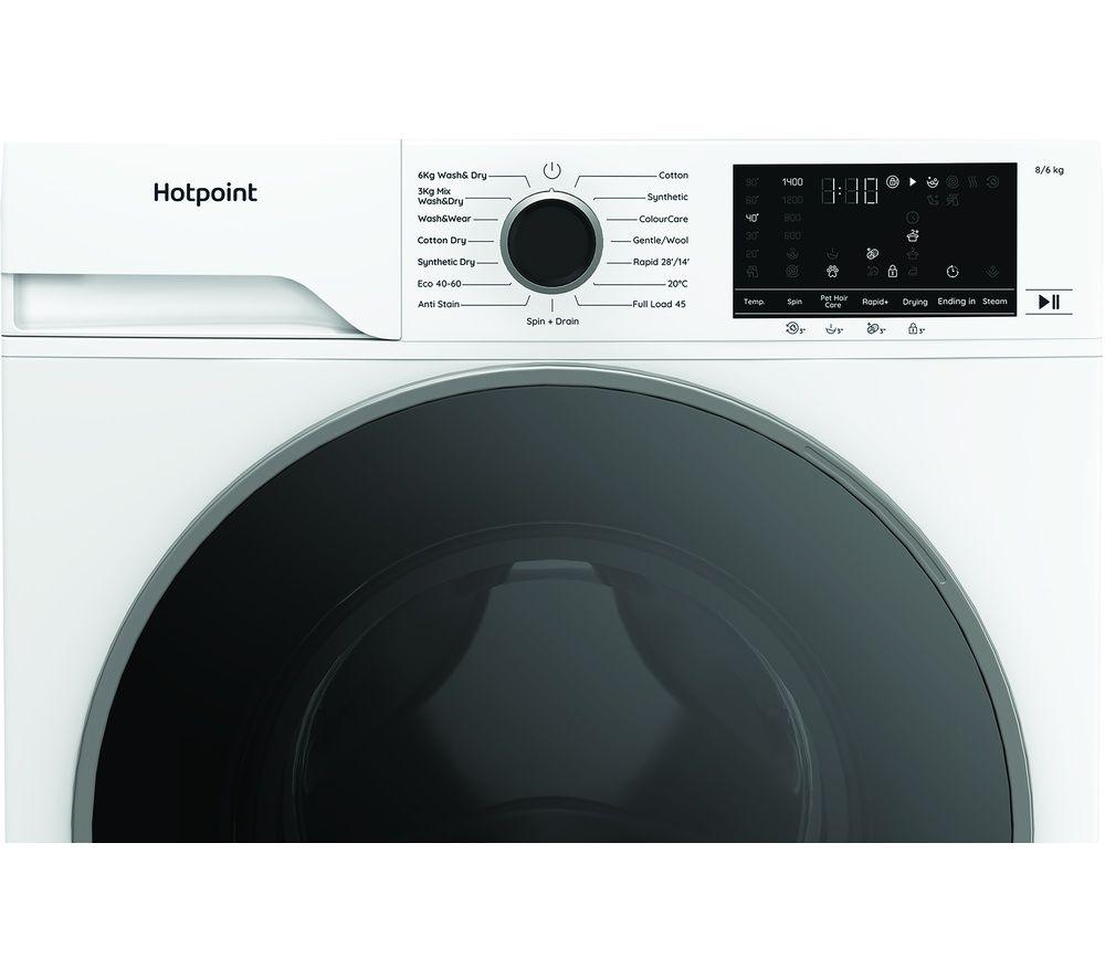 HOTPOINT AntiStain HBD 8680 ANTI STAIN UK 8 kg Washer Dryer - White