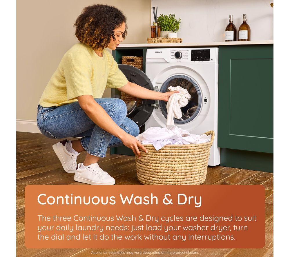 HOTPOINT AntiStain HBD 8680 ANTI STAIN UK 8 kg Washer Dryer - White
