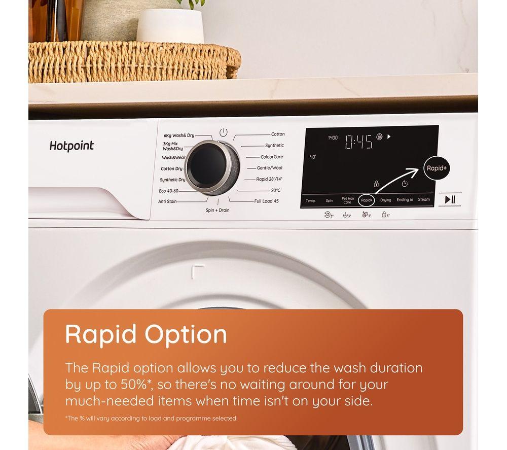 HOTPOINT AntiStain HBD 8680 ANTI STAIN UK 8 kg Washer Dryer - White