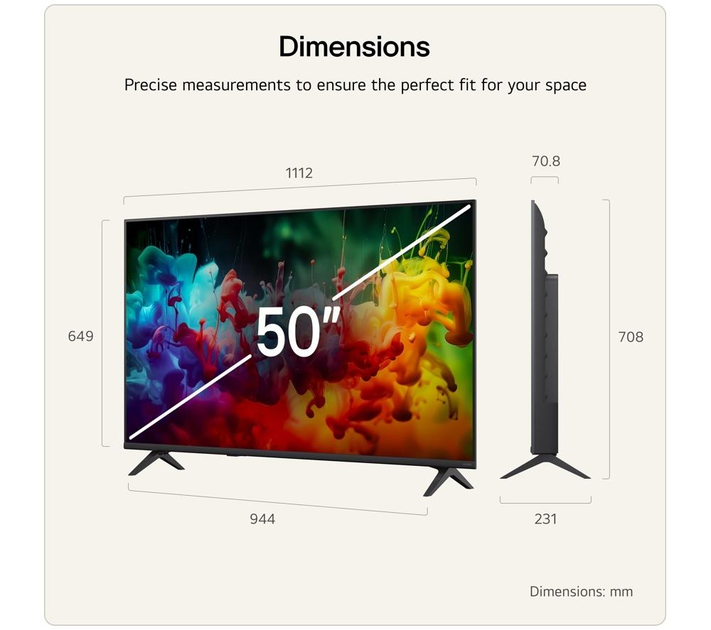 LG QNED72 50" QNED AI 4K HDR Smart TV 2026 - 50QNED72B6B