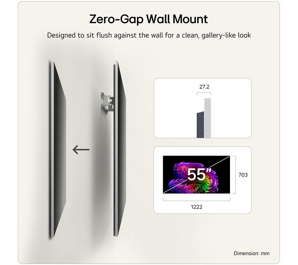 LG G6 55" OLED AI 4K HDR Smart TV 2026 (Wall Mount Version) - OLED55G64LW