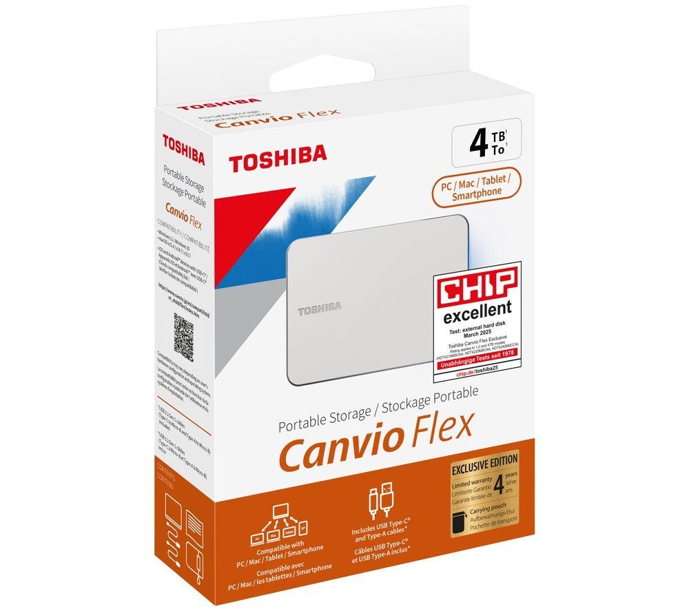 TOSHIBA Canvio Flex Portable Hard drive - 4 TB, Silver