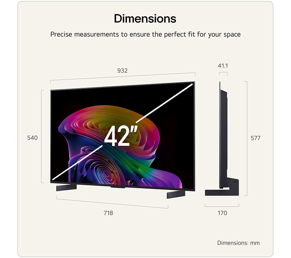 LG C6 42" OLED AI 4K HDR Smart TV 2026 - OLED42C64LA