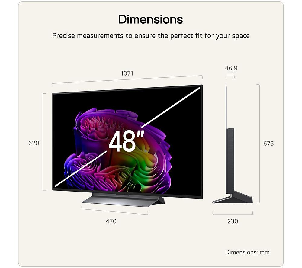 LG G6 48" OLED AI 4K HDR Smart TV 2026 (Versión con Base) - OLED48G66LS