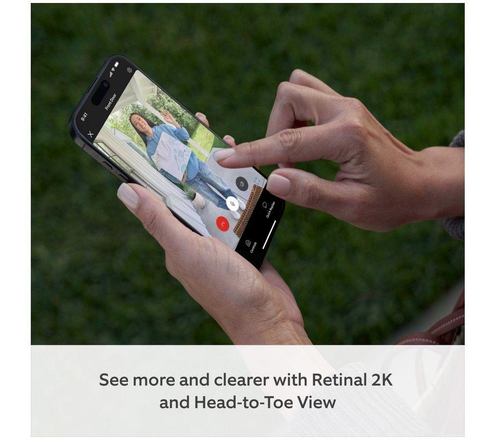 RING Wired Retinale 2K Video-Türklingel Plus (neueste Generation) mit Netzteil – Nickelsilber