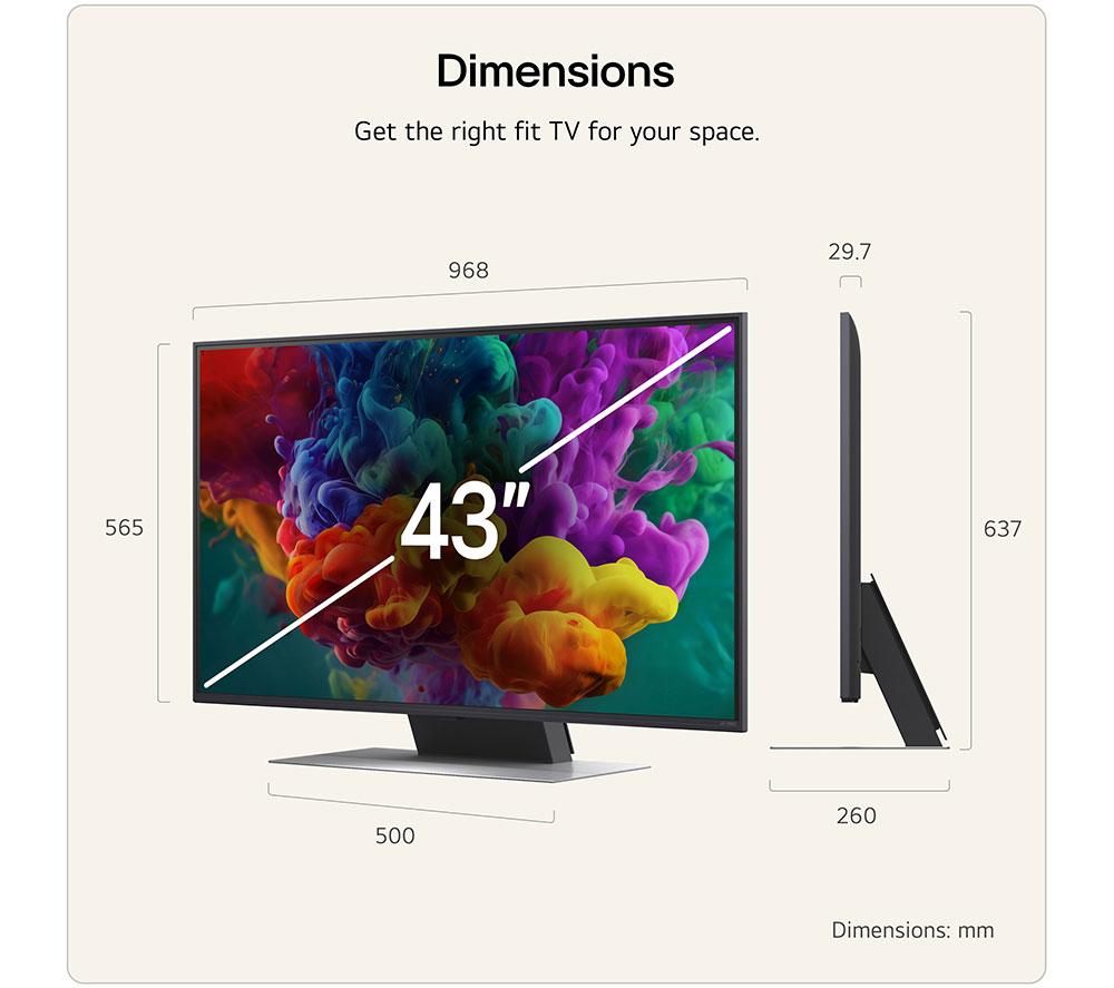 LG QNED86 43" QNED AI Mini LED 4K HDR Smart TV 2026 - 43QNED86B6B