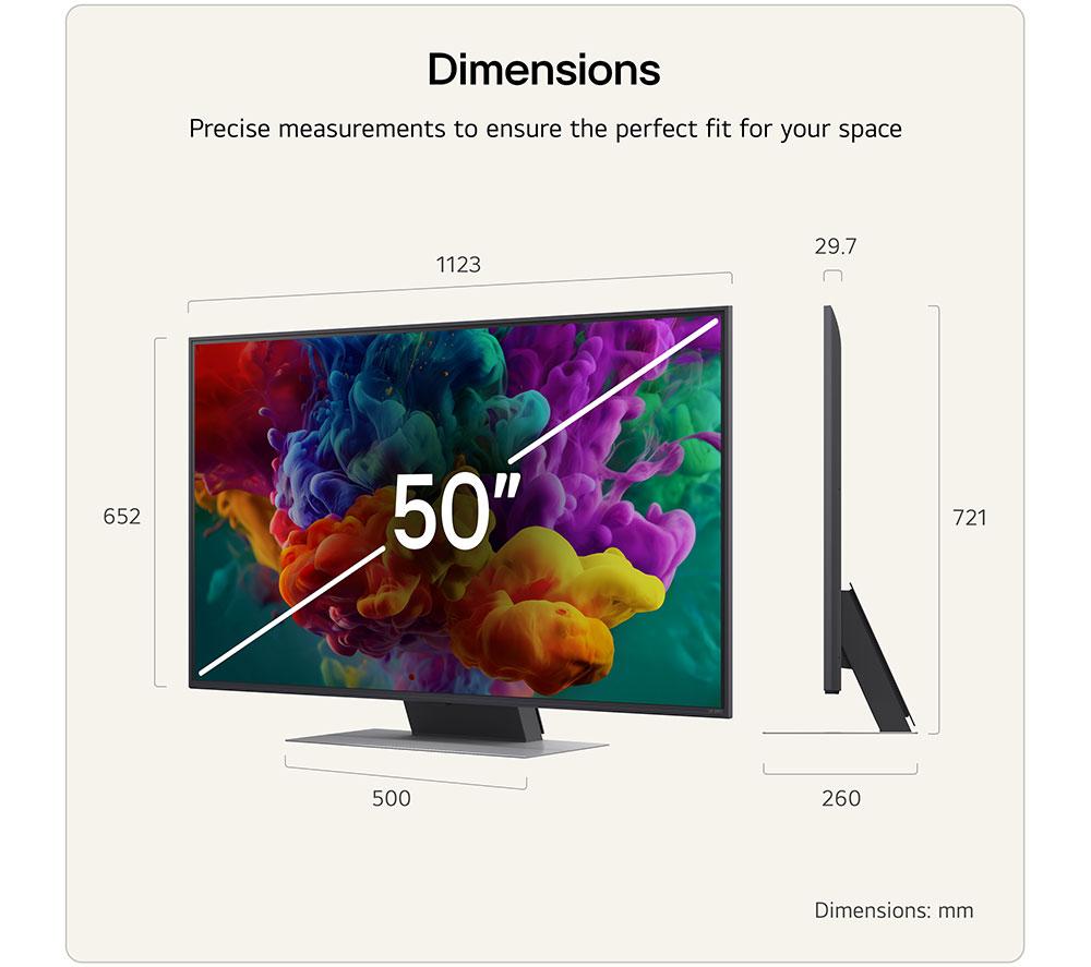 LG QNED86 50" QNED AI Mini LED 4K HDR Smart TV 2026 - 50QNED86B6B