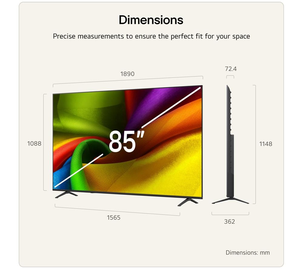 LG NU85 85" LED 4K HDR Smart TV 2026 - 85NU850B6LA