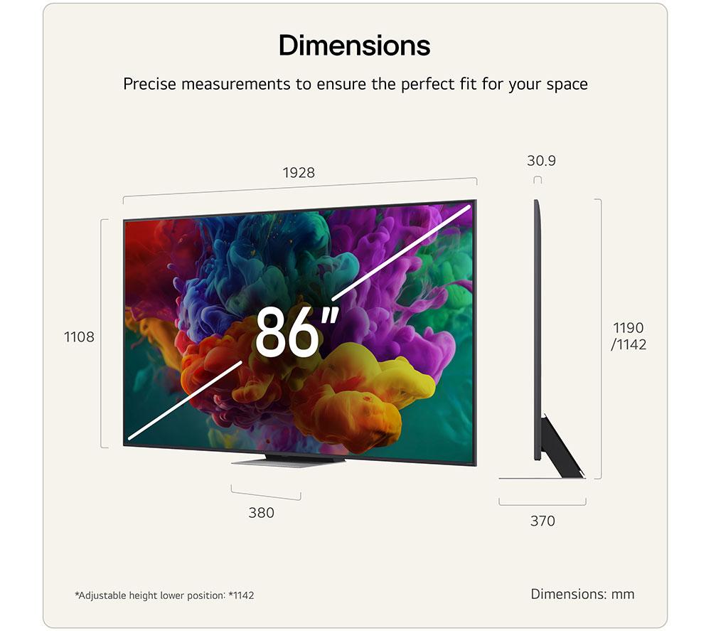 LG QNED86 Smart TV QNED AI Mini LED 4K HDR de 86" 2026 - 86QNED86B6B