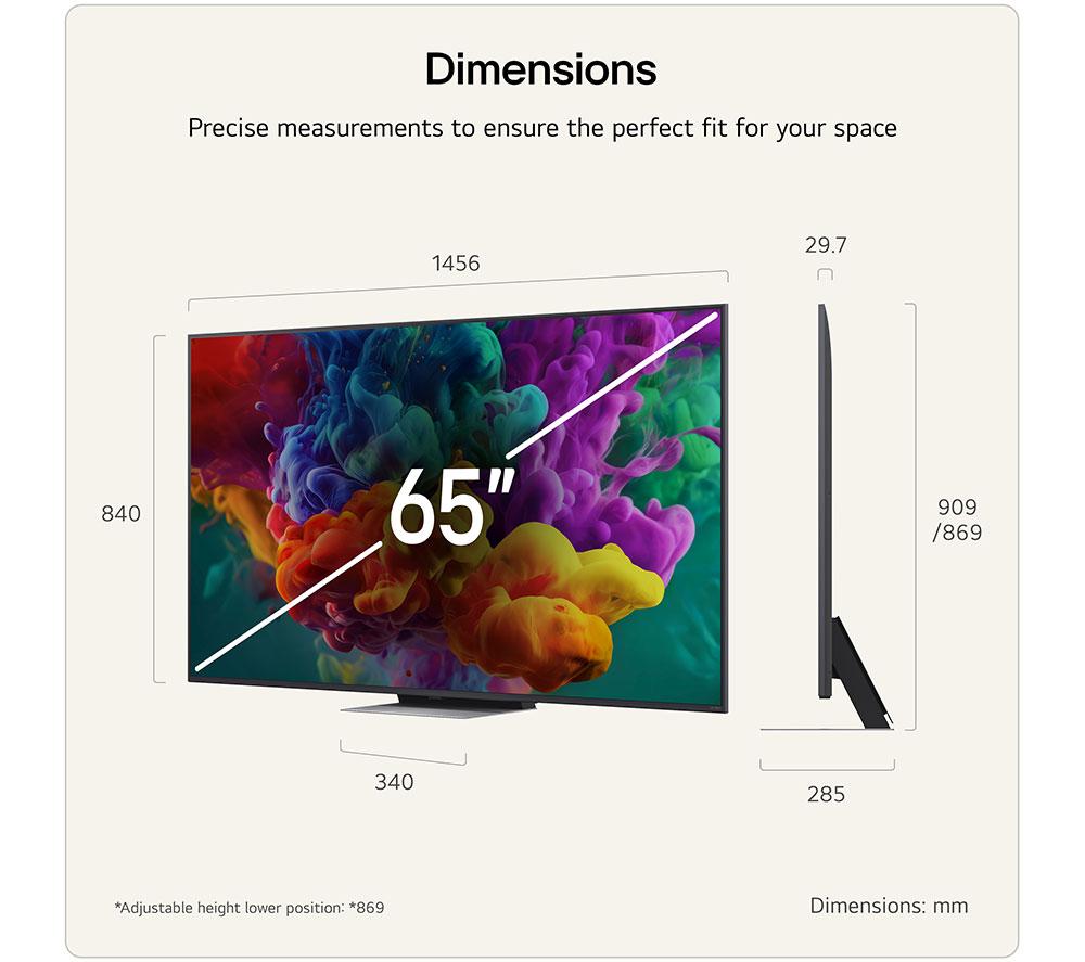 LG QNED86 65" QNED AI Mini LED 4K HDR Smart TV 2026 - 65QNED86B6B