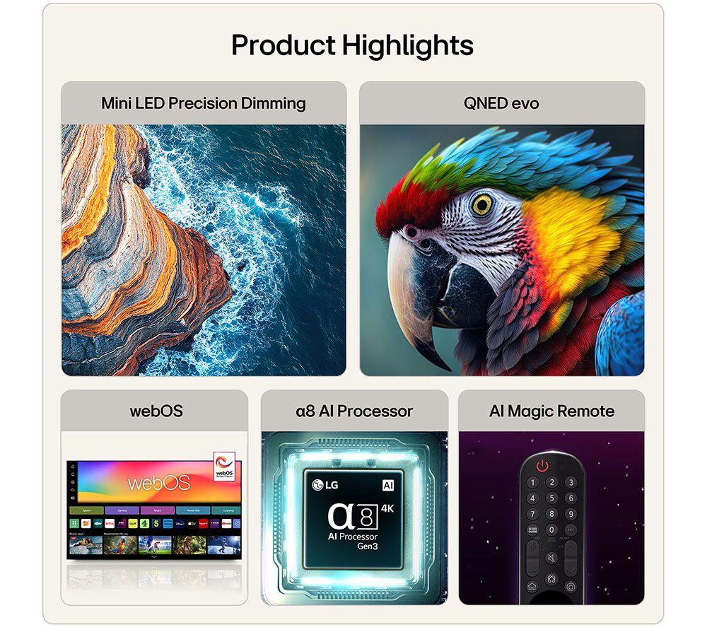 LG QNED86 55" QNED AI Mini LED 4K HDR Smart TV 2026 - 55QNED86B6B