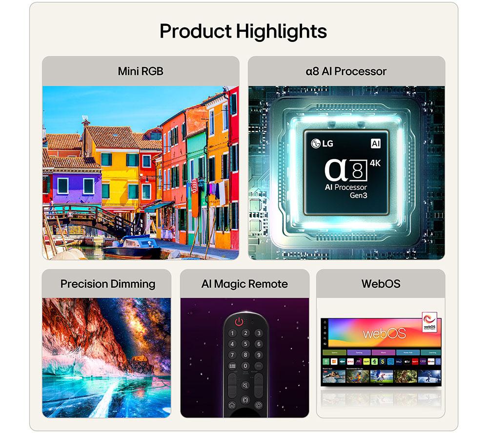LG MRGB88 65" Mini RGB AI 4K HDR Smart TV 2026 - 65MRGB88B6B