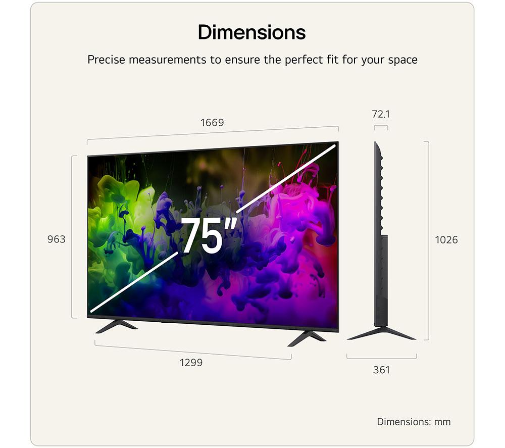 LG QNED7E 75" QNED AI Mini LED 4K HDR Smart TV 2026 - 75QNED7EB3C