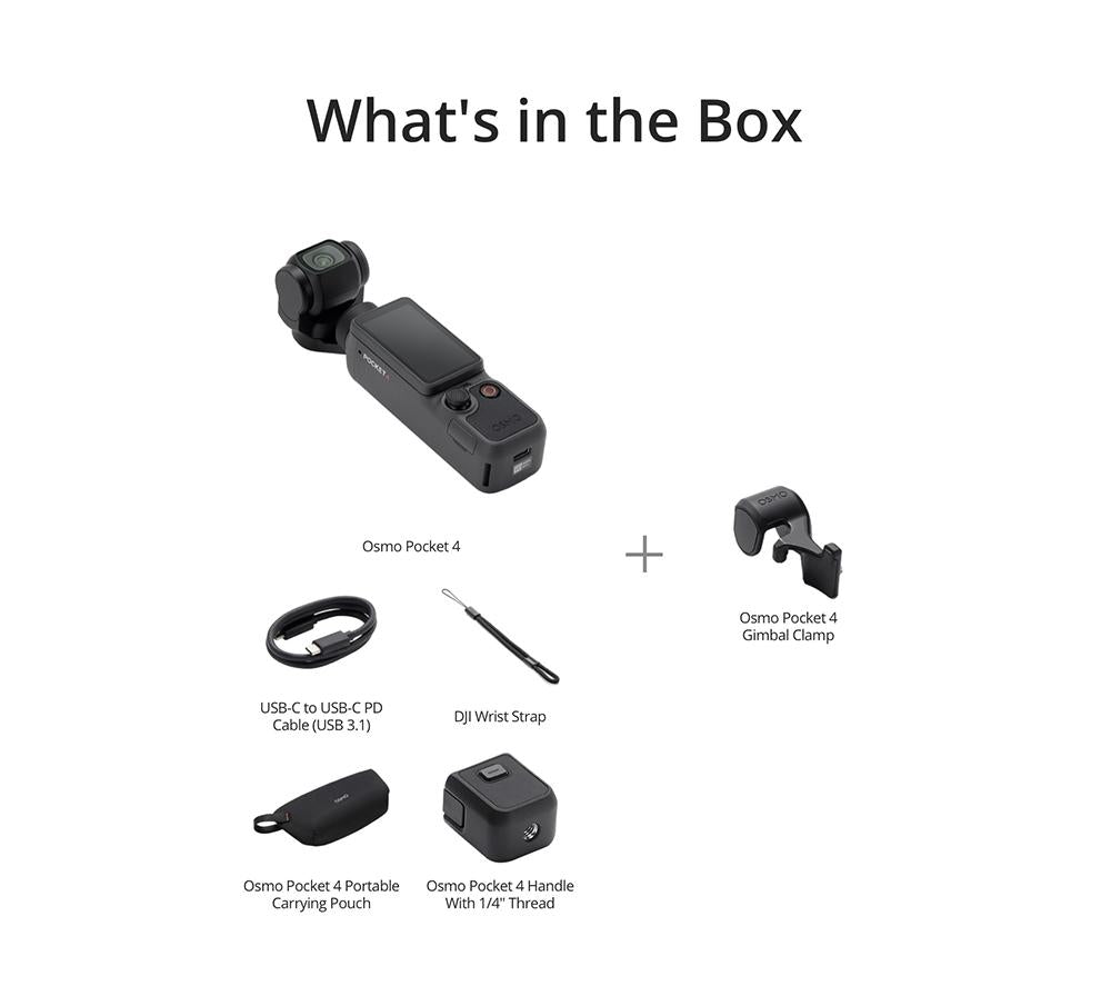 DJI Osmo Pocket 4 4K Ultra HD Action Camera - Black