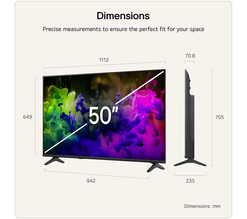 LG QNED7E 50" QNED AI Mini LED 4K HDR Smart TV 2026 - 50QNED7EB3C