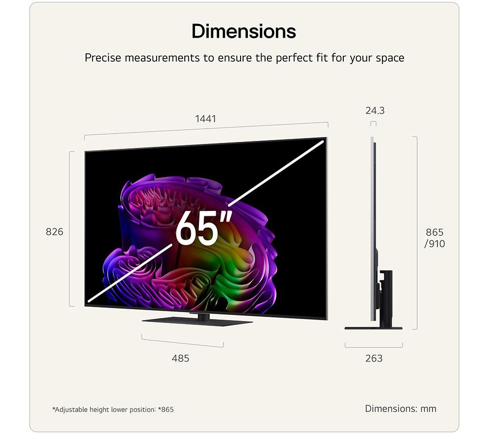 LG G6 65" OLED AI 4K HDR Smart TV 2026 (Stand Version) - OLED65G66LS