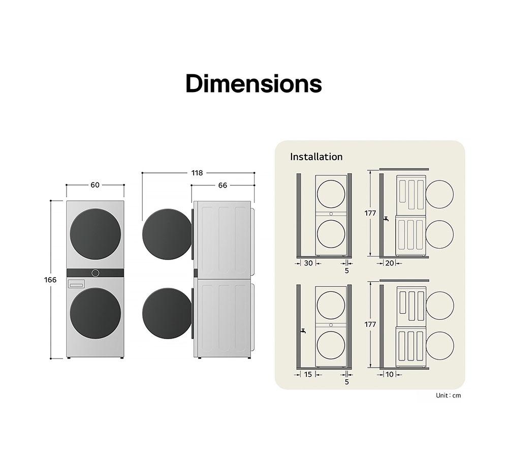 LG WashTower WT1210WWF WiFi-enabled 12 kg Washer Dryer - White